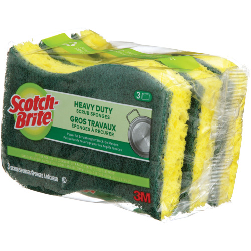 Scotch-Brite&reg; Heavy Duty Scrub Sponge, Scrubbing, 2-3/5" W x 4-2/5" L Cam Industrial