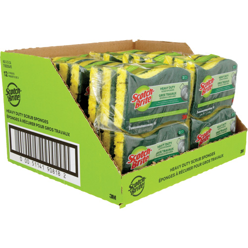 Scotch-Brite&reg; Heavy Duty Scrub Sponge, Scrubbing, 2-3/5" W x 4-2/5" L Cam Industrial