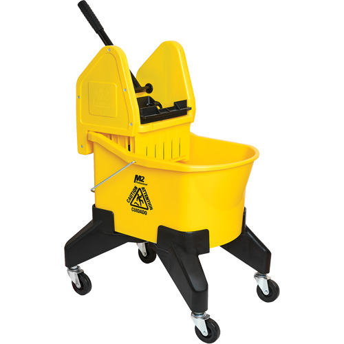 Grizzly Mop Wringer & Bucket, Side Press, 8 US Gal. (32 Quart), Yellow Cam Industrial