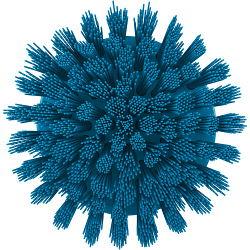 HyDrive Round Drill Brush, Extra Stiff Bristles, 3-1/10" Long, Blue Cam Industrial