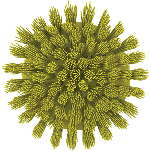 HyDrive Round Drill Brush, Extra Stiff Bristles, 3-1/10" Long, Yellow Cam Industrial