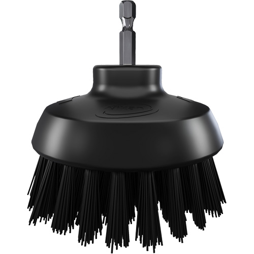 HyDrive Round Drill Brush, Extra Stiff Bristles, 3-1/10" Long, Black Cam Industrial