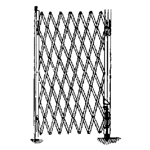 Galvanized Folding Security Gates, Fixed Single Folding, 4' L x 6' H Expanded Cam Industrial