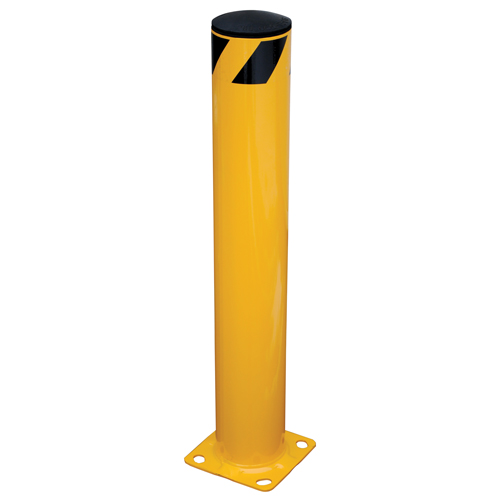 Safety Bollard, Steel, 36" H x 5.5" W, Yellow Cam Industrial