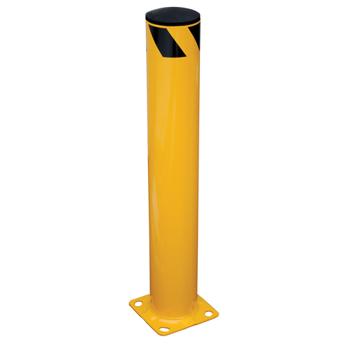Safety Bollard, Steel, 36" H x 5.5" W, Yellow Cam Industrial