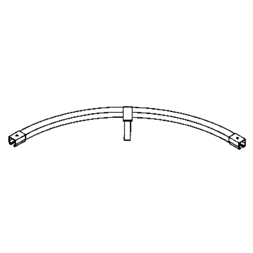 Floor Mounted 90° Curved Curtain Partition Track, 3' L Cam Industrial