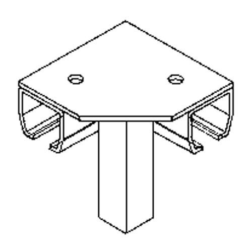 Floor Mount Curtain Partition 90° Corner Connector Cam Industrial