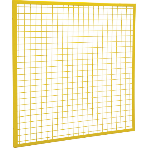 Wire Mesh Partition Components - Panels, 4' H x 4' W, Yellow Cam Industrial