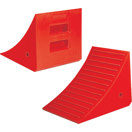 Heavy-Duty Wheel Chocks, Polyurethane, Orange, 14" W x 17" D x 14" H Cam Industrial
