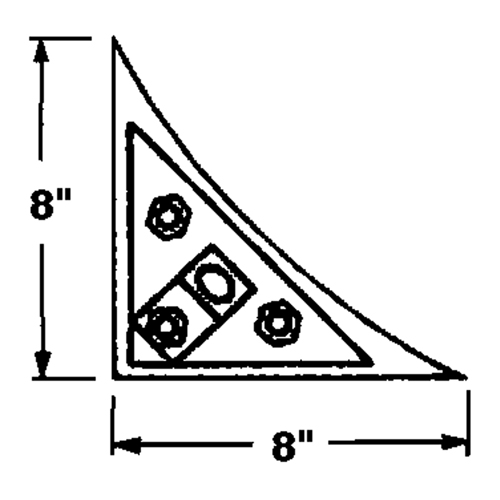 Wheel Chock, 8" x 8" x 8", Black Cam Industrial