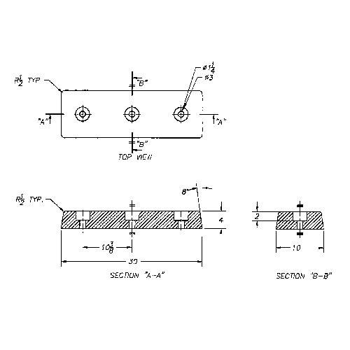 Butoirs de quai en caoutchouc moul&eacute;s, Caoutchouc, 30" la x 4" p x 10" h Cam Industrial