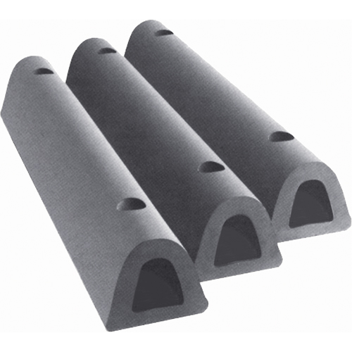 Extruded Rubber Dock Fenders, Rubber, 4-1/2" W x 12" L x 3-3/4" D Cam Industrial