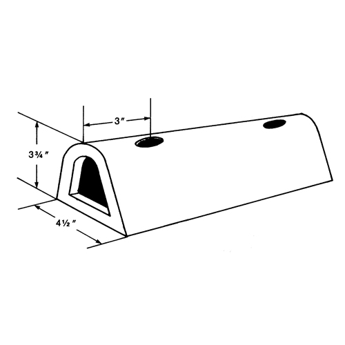 Extruded Rubber Dock Fenders, Rubber, 4-1/2" W x 12" L x 3-3/4" D Cam Industrial