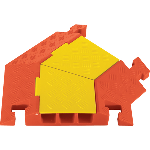 Protecteurs de c&acirc;bles robustes &agrave; 3 canaux Linebacker, virage &agrave; droite Cam Industrial