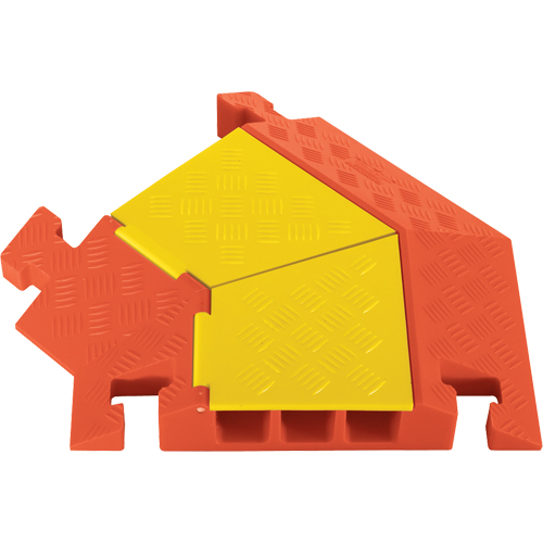 Protecteurs de c&acirc;bles robustes &agrave; 3 canaux Linebacker, virage &agrave; gauche Cam Industrial