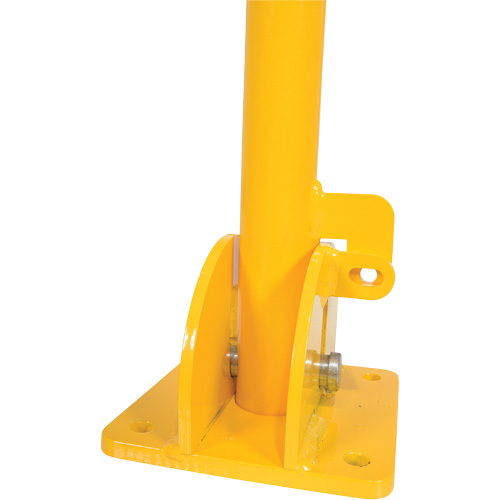 Fold-Down Bollards, Steel, 42" H x 1-3/4" W, Yellow Cam Industrial