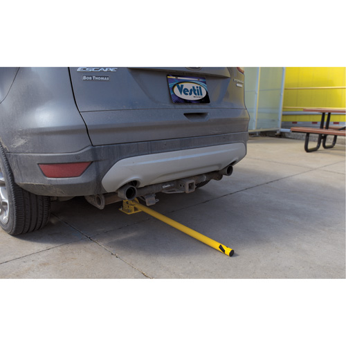 Fold-Down Bollards, Steel, 42" H x 1-3/4" W, Yellow Cam Industrial
