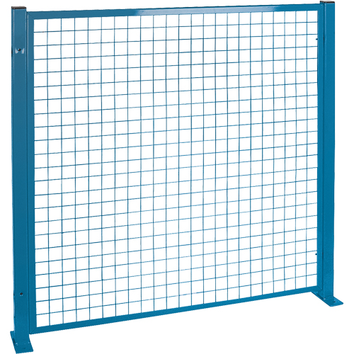 Protecteurs de p&eacute;rim&egrave;tre - Style treillis m&eacute;tallique, 4' h x 4' la, Bleu Cam Industrial