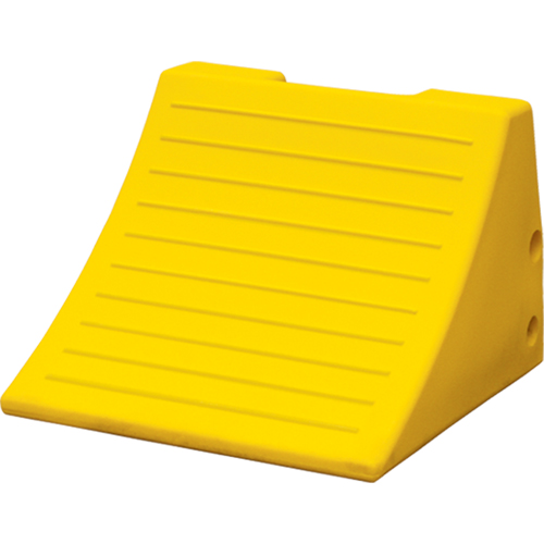 Heavy-Duty Wheel Chocks, Polyurethane, Safety Yellow, 15-1/10" W x 15" D x 11" H Cam Industrial