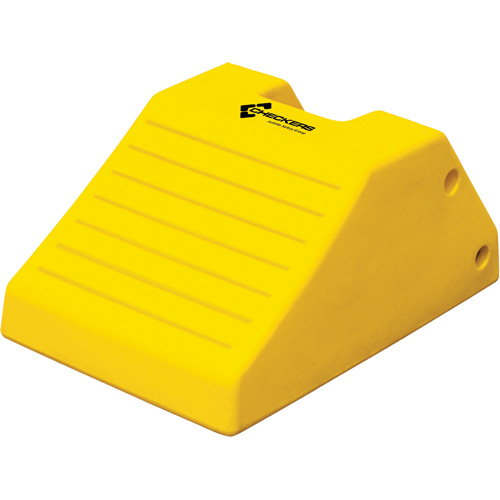 Heavy-Duty Wheel Chocks, Polyurethane, Safety Yellow, 14-9/10" W x 21-9/10" D x 10-3/5" H Cam Industrial