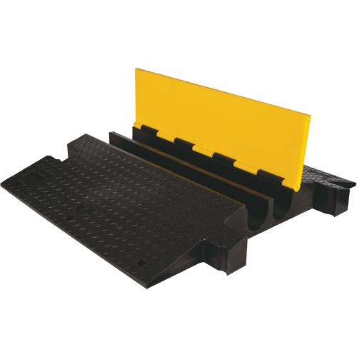 Protecteur de c&acirc;ble &agrave; traverse extr&ecirc;me Yellow Jacket, 2 canaux, 35,75" lo x 42,125" la x 5,125" h Cam Industrial