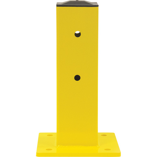 Single Guard Rail Post, Steel, 5" L x 17" H, Safety Yellow Cam Industrial