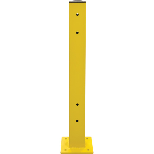 Poteau double pour barri&egrave;re de s&eacute;curit&eacute;, Acier, 5" lo x 44" h, Jaune s&eacute;curit&eacute; OSHA Cam Industrial