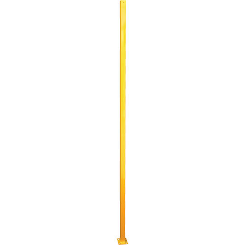 Adjustable Perimeter Guard In-Line Post, 4" W x 96" H, Yellow Cam Industrial