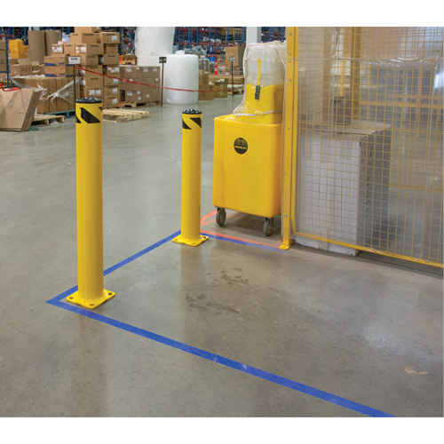 Butoir de s&eacute;curit&eacute;, Acier, 42" h x 5-1/2" la, Jaune Cam Industrial