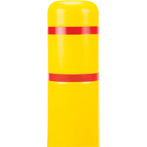Polyethylene Bollard Cover, 4-1/2" Dia. x 52" L, Red/Yellow Cam Industrial