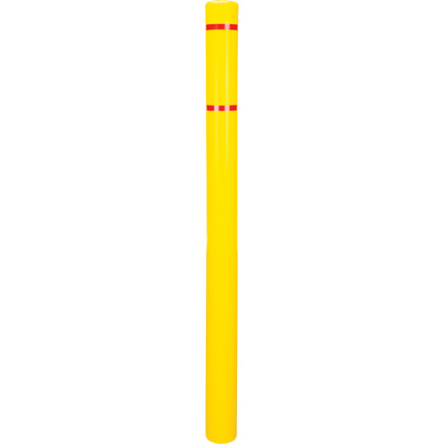 Polyethylene Bollard Cover, 4-1/2" Dia. x 64" L, Red/Yellow Cam Industrial