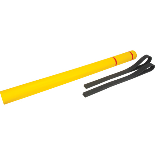 Polyethylene Bollard Cover, 4-1/2" Dia. x 64" L, Red/Yellow Cam Industrial