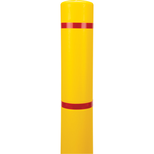 Polyethylene Bollard Cover, 4-1/2" Dia. x 64" L, Red/Yellow Cam Industrial