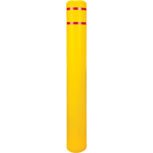 Capuchon en poly&eacute;thyl&egrave;ne pour borne de protection, 6-5/8" dia. x 52" l, Rouge/Jaune Cam Industrial