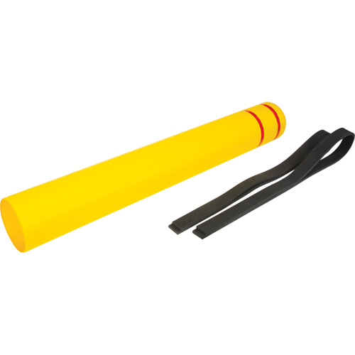 Capuchon en poly&eacute;thyl&egrave;ne pour borne de protection, 6-5/8" dia. x 52" l, Rouge/Jaune Cam Industrial