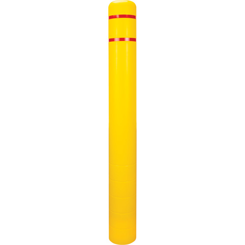 Polyethylene Bollard Cover, 6-5/8" Dia. x 60" L, Red/Yellow Cam Industrial
