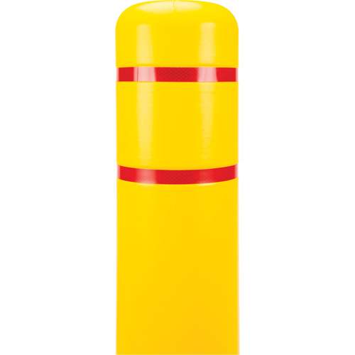 Polyethylene Bollard Cover, 6-5/8" Dia. x 60" L, Red/Yellow Cam Industrial
