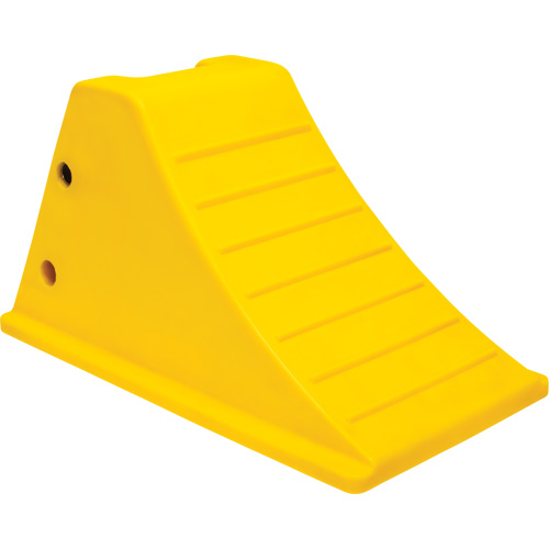 Wheel Chocks with Aluminum Tread, Polyurethane, Safety Yellow, 11-1/4" W x 21" D x 12-1/4" H Cam Industrial