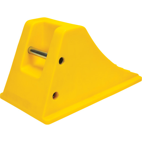 Wheel Chocks with Aluminum Tread, Polyurethane, Safety Yellow, 11-1/4" W x 21" D x 12-1/4" H Cam Industrial