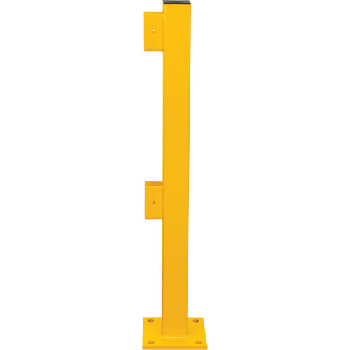 Poteau d'extr&eacute;mit&eacute; pour garde-corps l&eacute;gers, Acier, 42" h, Jaune s&eacute;curit&eacute; OSHA Cam Industrial