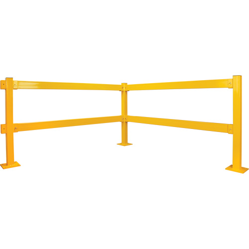 Lift-Out Light-Duty Guard Rail, Steel, 6' L x 4" H, Safety Yellow Cam Industrial