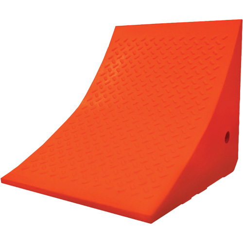 70 Ton Large Equipment Wheel Chock, Urethane, Orange Cam Industrial