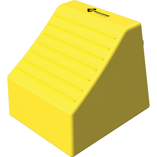 Cale de roue ultra-robuste pour l'exploitation mini&egrave;re Checkers Safety sans support, PEHD, Jaune, 14-1/2" la x 17-1/2" p x 16" h Cam Industrial