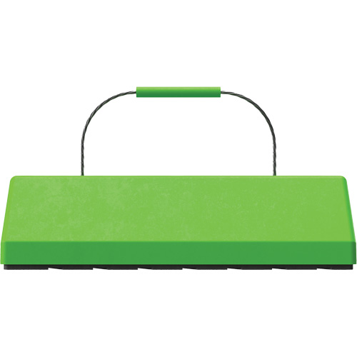 Checkers Safety SafeRay  Aircraft Wheel Chock with Cable Handle & Rubber Pad, Urethane, Fluorescent Green, 24" W x 8" D x 6" H Cam Industrial