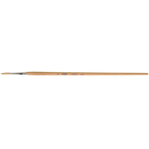 Pure White Bristle Round Marking Paint Brush, 5/32" Brush Width, White China, Wood Handle Cam Industrial