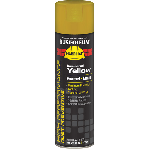 V2100 System Enamel Spray Paint, Industrial Yellow, Gloss, 15 oz., Aerosol Can Cam Industrial