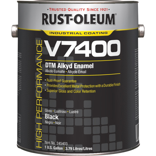 High-Performance V7400 System 340 VOC DTM Alkyd Enamel, Black, High-Gloss, Gallon Cam Industrial