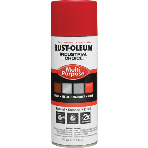 Industrial Choice&reg; 1600 System Multi-Purpose Enamel Spray Paint, Safety Red, Gloss, 12 oz., Aerosol Can Cam Industrial