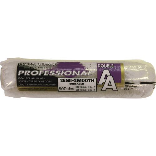 Professional AA Synthetic Paint Roller Cover, 13 mm (1/2") Nap, 240 mm (9-1/2") L Cam Industrial