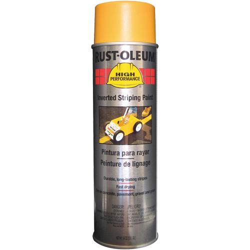 Peinture de traçage en a&eacute;rosol syst&egrave;me 2300 haute performance applicable en position invers&eacute;e, Jaune, 18 oz, Canette a&eacute;rosol Cam Industrial